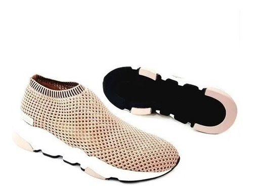 Imagem 4 de 5 de Tênis Sneakers Knit Carrano Tecido Tricot Black Feminino 160