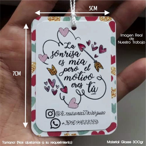 Etiquetas Colgantes, Tags, Personalizadas En Glasse