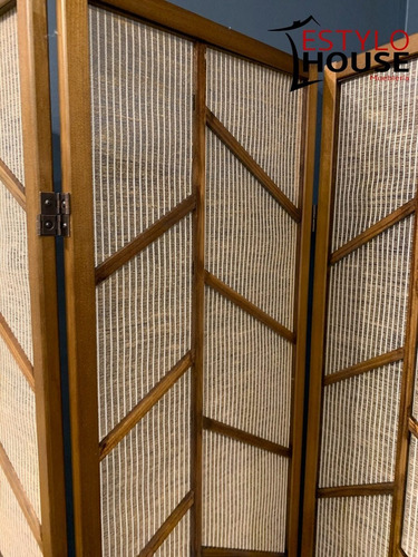 Imagen 7 de 7 de Biombo Decorativo De Madera, 3 Paneles Diseño De Ramas