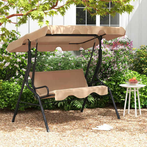 Columpio Para Patio Exterior De 3 Plazas Beige Gpl