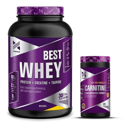 Proteina Best Whey Xtrenght 2lb + Carnitina Quemador 90cap