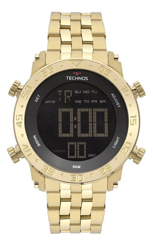 Relógio Masculino Technos Digital Dourado Bjk006ac/4p