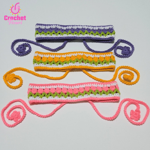 Cintillos Tejidos A Crochet Variedad De Colores