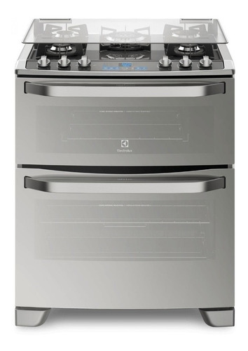 Fogão  de chão Electrolux  76DXV a gás/elétrico 5 queimadores  prateado 127V porta com visor 133.3L