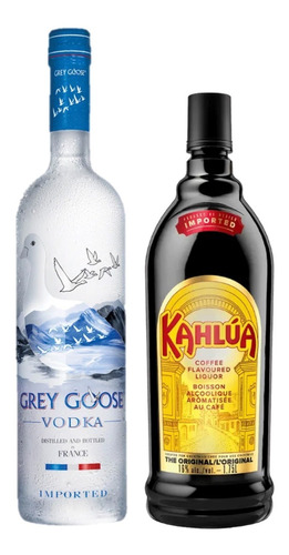Pack Ruso Negro Vodka Grey Goose 750ml + Kahlua 750ml