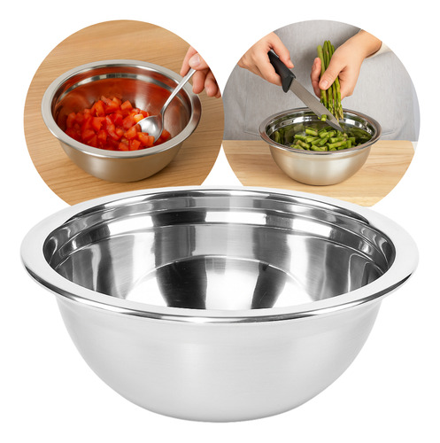 Bowl Acero Inoxidable N18 950ml Multiuso Cocina Plateado