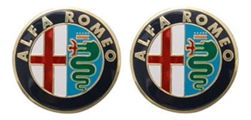 2 Logo Emblema Adesivo Alfa Romeo Chave 14mm Aluminio 14 Mm
