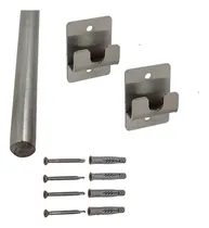 Comprar Kit Barra Inox 50cm + 02 Suportes Laterais Pu002F Churrasqueira 