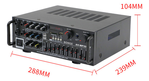 Bomge 326 Amplificador De Audio Para Auto Casa Bluetooth Color Negro