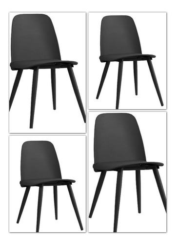 Silla Nerd Pack 4 Unidades Diseño Nórdico Plasticas