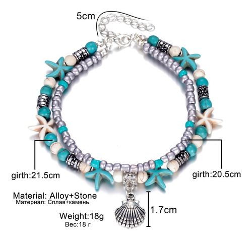 Pulsera De Tobillo De 2 Capas - Joyería De Verano