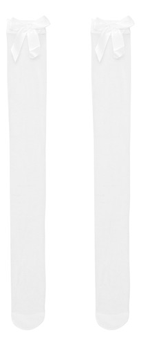 Calcetines Sexy De Encaje Con Lazo Para Mujer, Calcetines La
