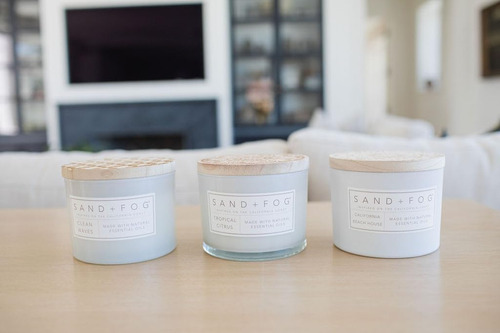 Sand + Fog Scented Vandle - California Beach House - Aromas