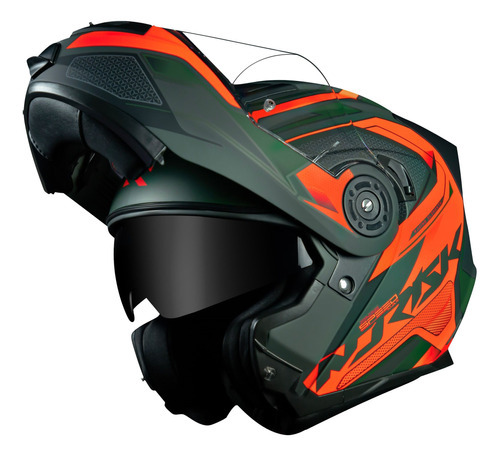 Capacete Norisk Articulado Ff345 Speedmax Fosco Green Orange Cor Verde Tamanho do capacete P - 56CM