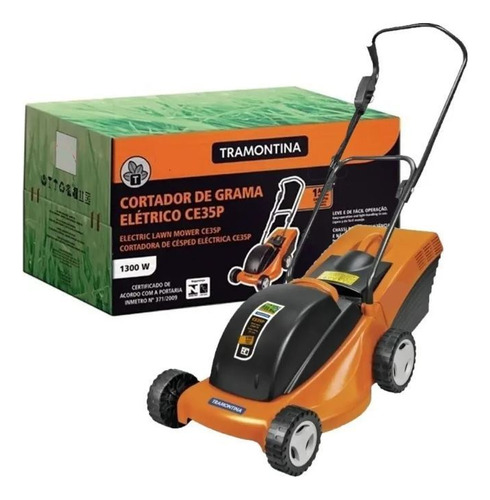 Cortadora Césped Pasto Eléctrica 1300w Corte350mm Tramontina