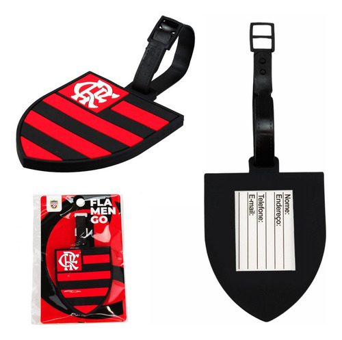 Etiqueta Identificação Bagagem Time Futebol 9x7.5cm-flamengo
