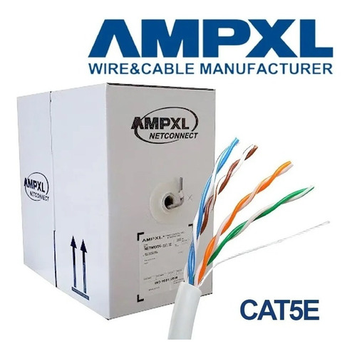 Rollo De Cable Utp Ampxl Cat5e Categoria 5e 305 Metros Blanc