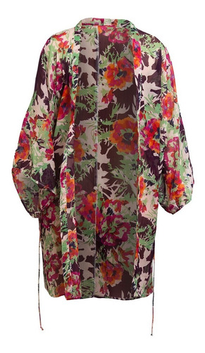 Kimono Chal Blusa Cardigan De Playa Mujer Casual Gasa Made I
