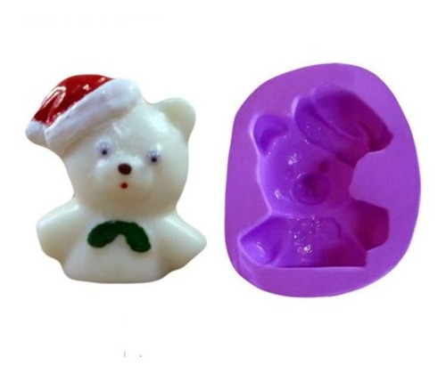 Molde Forma Silicone Urso C/ Roupa De Natal