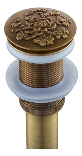 Imagen 4 de 11 de Desagüe Emergente Bronce Retro Antiguo Crisantemo