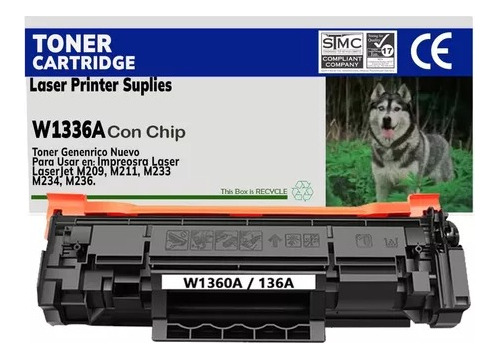 Toner Generico W1360a 136a Para Laserjet M236d M234 Con Chip