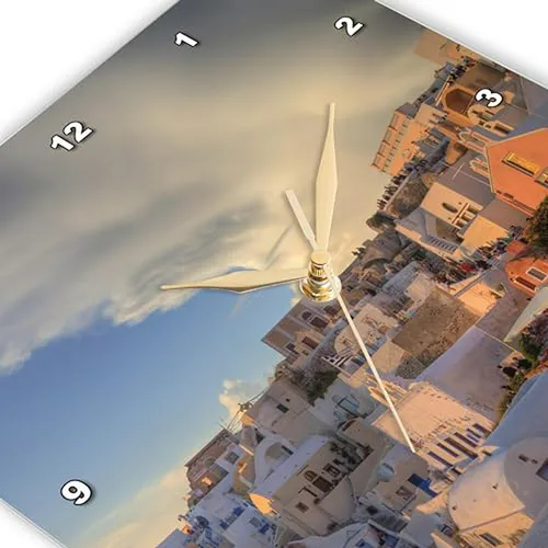 Reloj De Pared 10 Santorini Oia Colorido 3drose Darrell Guli