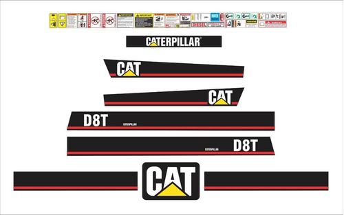 Kit De Calcomanías Para Caterpillar D8t Con Franjas