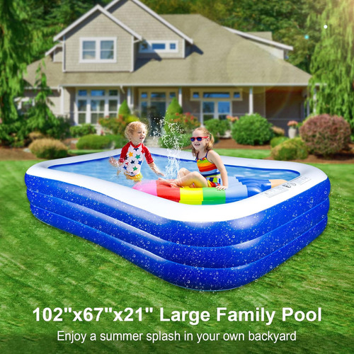 Piscina Inflable Para Niños, 102 X 67 X 21 Pulgadas, Centro