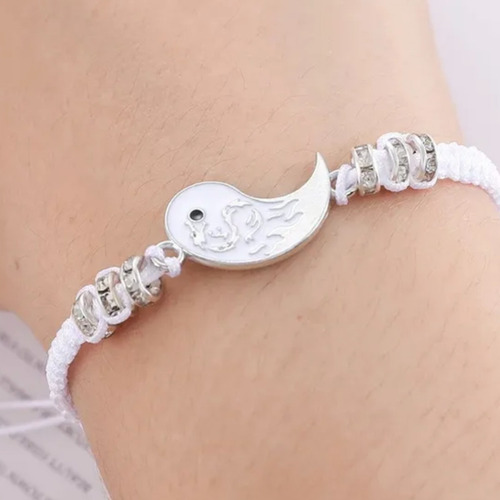 Imagen 2 de 6 de Pulsera De Pareja Yin Yang Brazalete Promesa Amor Amigas