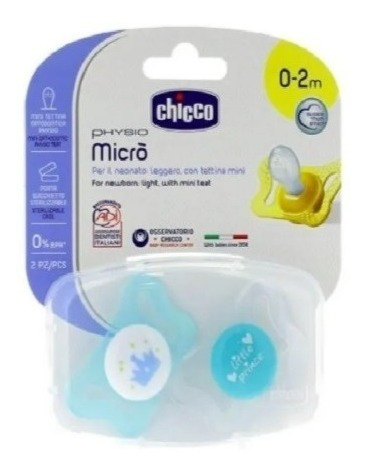 Chupete Physio Micro Recién Nacido Chicco X2 0-2 Meses