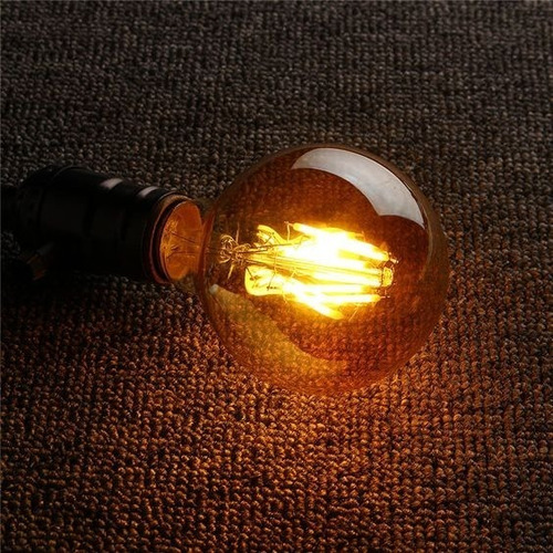 Imagem 5 de 6 de Lâmpada Retrô Filamento Led Vintage G80 Branco Quente Bivolt