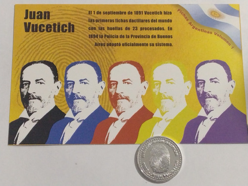 Argentina Ficha De Aluminio Juan Vucetich Huella - Colección