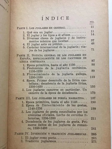 Poesía Juglaresca Juglares Ramón Menéndez Pidal 1ra Ed 1942 (Usado)