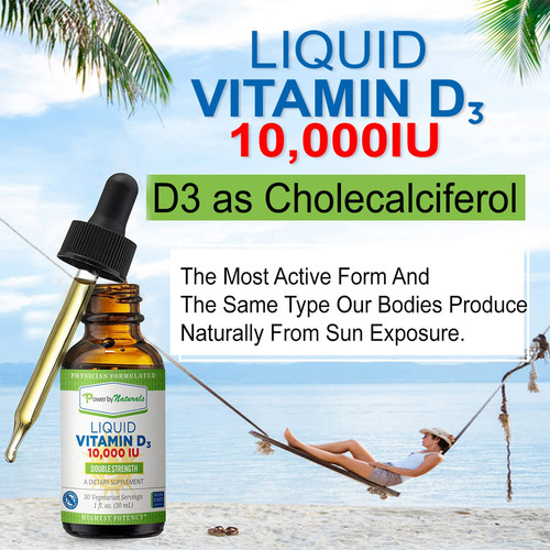 Power By Naturals Vitamina D3 Líquida 10000 Ui 30 Dosis