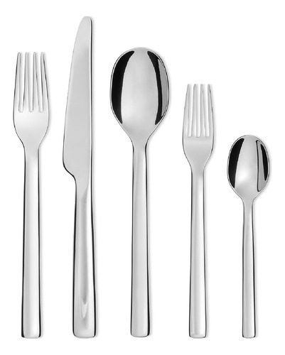 Alessi | Ovale Reb09s5 - Cubertería, 5 Piezas, Acero Inoxida