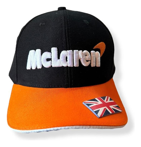 Boné Mclaren Aba Curva Fórmula 1 Gp Norris Piastri Preto Aba Laranja Un