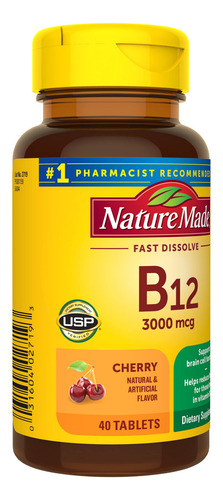 Suplemento De Vitamina B12 Sublingual Nature Made 3000mcg 40