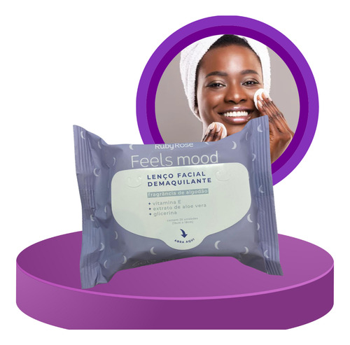 Lenço Demaquilante Umedecido De Limpeza Facial Ruby Skin