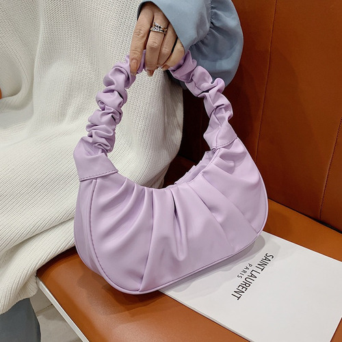 Bolsa De Hombro De Mujer Plisada Cloud Color Sólido Axila