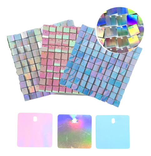 Lentejuela Cuadrada Iridiscente Shimmer Wall 1/2kg Celeste Iridiscente