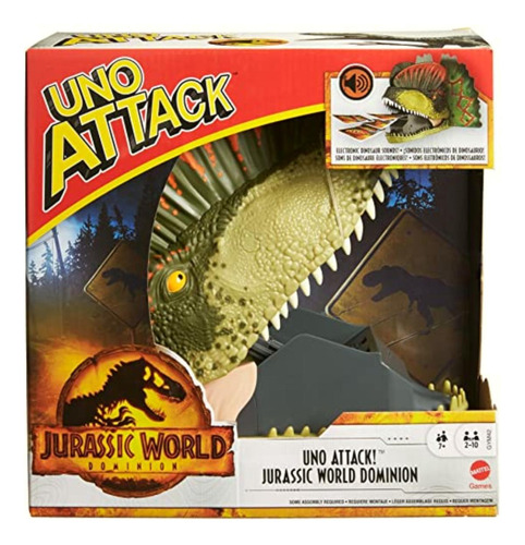 Uno Attack Jurassic World Dominion Card Game With Dinosaur