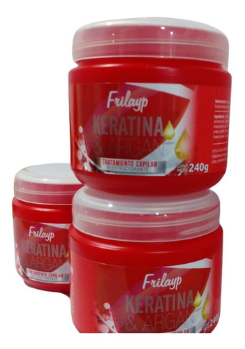Mascara Baño De Crema Keratina Y Argan Frilayp X 240