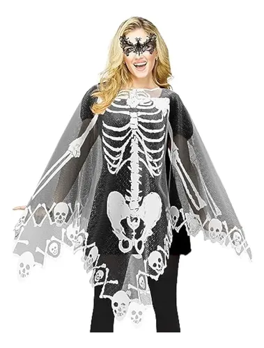 Medias De Esqueleto De Halloween Para Mujer, Negras Con Estampado De Huesos Blancos, Talla Estándar UK 6-10, Accesorio Perfecto Para Disfraces