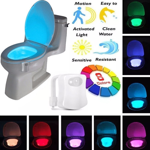 3pcs Sensor Luz Led 8 Colores Aseo Privado