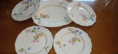 Antigua Bandeja Con 4 Platos Alfred Meakin England N488