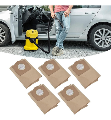 5 Bolsas Papel Para Aspiradora Karcher Wd3/se4001/nt20