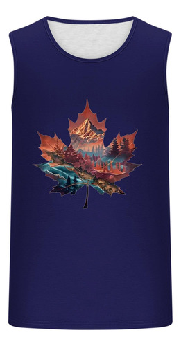 Jersey De Cuello Redondo Con Estampado Sin Mangas A La Moda