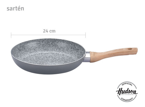 Imagen 5 de 10 de Batería De Cocina Hudson Con Antiadherente Granito 5 Piezas