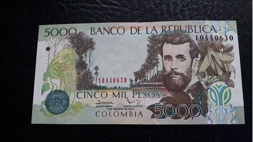 Colombia Billete De 5000 Pesos Del 2014 Unc