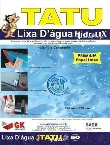 Lixa D'água Tatu Pacote C/ 50 Unidades Nº80